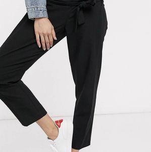 ASOS DESIGN Maternity Under Bump Tied Waist Black Ankle Pant Sz 4